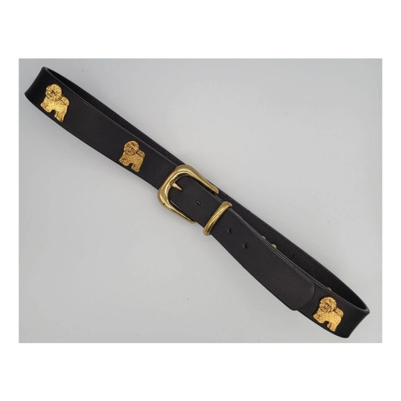 Vintage Black and Gold Tone Dog Belt - Picture 3 of 4